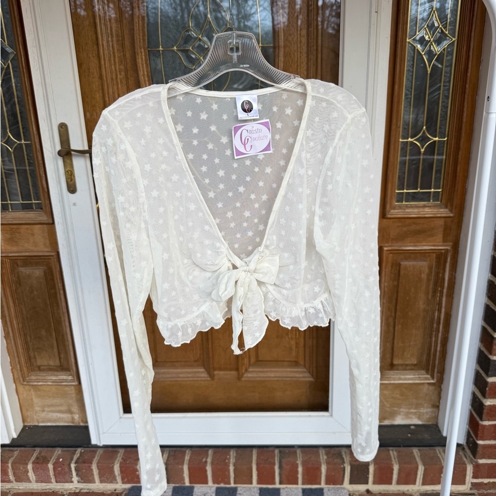 Cousin Couture Sheer Star Cardigan